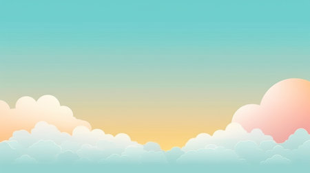 Whispering Clouds: A Peaceful Summer Landscape in Pastelsの素材