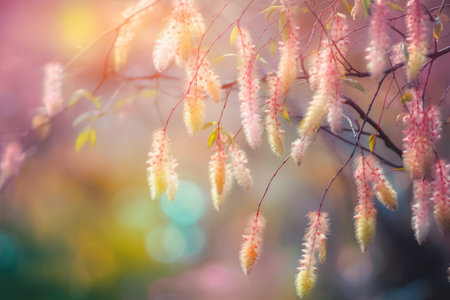A springtime floral bokeh background perfect for wallpapers and postersの素材