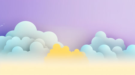 Whispering Clouds: A Peaceful Summer Landscape in Pastelsの素材