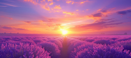 Sunset Glow Lavender, Decorative Backdropの素材