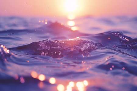 Tranquil Sunset Seascape, Soft Violet and Magenta Huesの素材