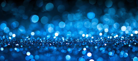 Dark Navy Sparkles, Glittering Blue Backgroundの素材