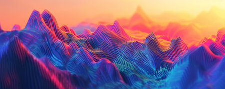 Colorful Geometric Peaks, Abstract Digital Artの素材