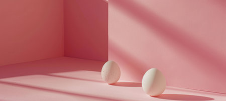 Dreamy Pop Art, Minimalist Eggs in White and Pinkの素材