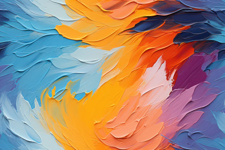 Abstract Multicolored Painting with Rough Brushstrokes, AI generatedの素材