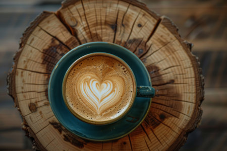 Cozy Coffee Moments, Heart-Shaped Latte Artの素材