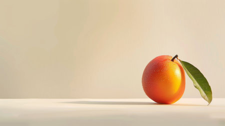 Fresh Mango Fruit on Clean White Background with Golden Lightの素材