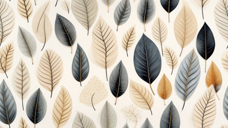 Stylized Leaf Pattern on Neutral Backgroundの素材