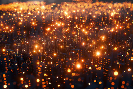 Digital Tech Glowing in Sunlight, Circuitry Close-Upの素材