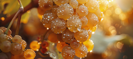 Glistening Raindrops on Sunlit Grapesの素材
