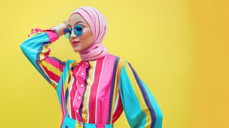 Vibrant Modesty, Modern Hijab Fashion in Colorful Styleの素材