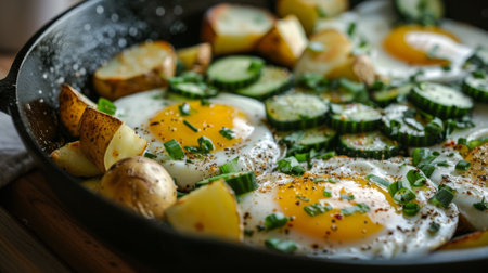 Crispy Fried Eggs & Buttered Potatoes, A Comforting Comboの素材