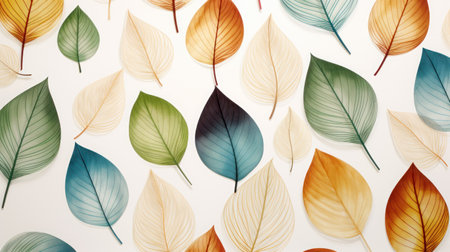 Stylized Leaf Pattern on Neutral Backgroundの素材