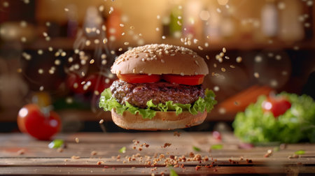 Burger Elevation, Gravity-Defying Culinary Artistryの素材