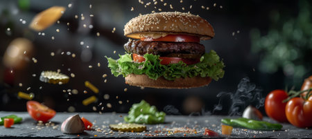 Burger Elevation, Gravity-Defying Culinary Artistryの素材