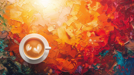 Surreal Coffee Break, Vibrant Art and Relaxationの素材