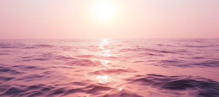 Tranquil Sunset Seascape, Soft Violet and Magenta Huesの素材
