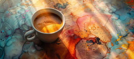 Surreal Coffee Break, Vibrant Art and Relaxationの素材