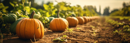 Autumn Harvest: Fresh Pumpkins on Farmの素材