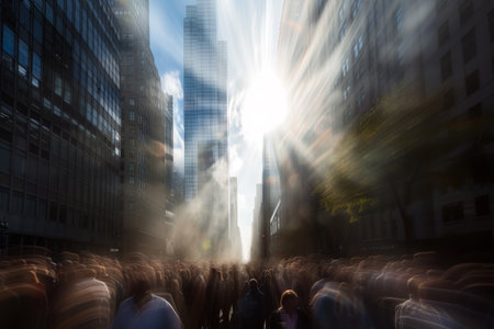 City Rhythm, Sunlight, Skyscrapers, and Street Scenesの素材