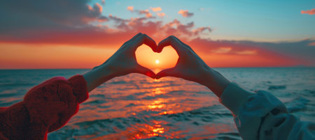 Love Symbol Created by Arms Against Colorful Sunriseの素材