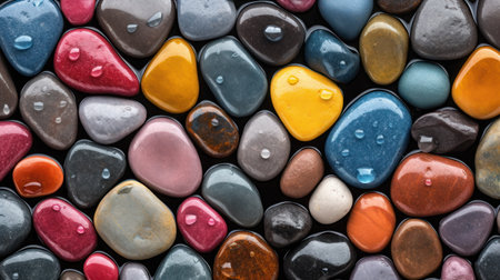 Seamless Colorful Wet Stones Textureの素材