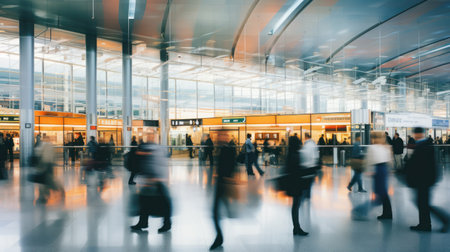 Busy Airport Terminal Long Exposureの素材