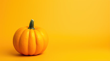 Minimalist Pumpkin on Yellow Backgroundの素材