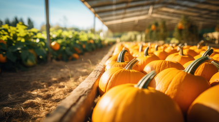 Autumn Harvest: Fresh Pumpkins on Farmの素材
