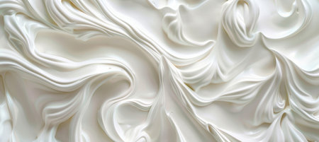 Delicious Vanilla Ice Cream Close-Up on Frosty White Backgroundの素材