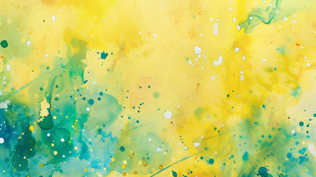 Watercolor Painting with Yellow Base and White Dotsの素材