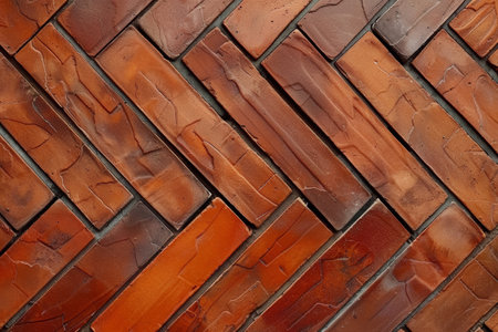 Detailed Terracotta Herringbone Floor Pattern for Seamless Backgroundsの素材