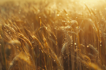 Stunning Wheat Field on a Sunny Dayの素材