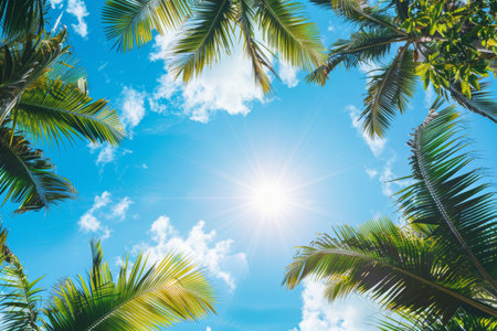 Tropical Background with Palm Treesの素材