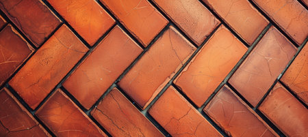 Terracotta Herringbone Pattern, Close-Up Texture Backgroundの素材