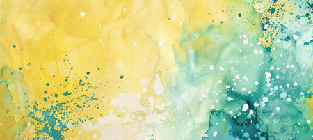 Watercolor Painting with Yellow Base and White Dotsの素材