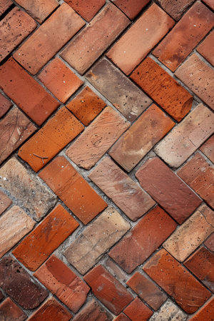 Detailed Terracotta Herringbone Floor Pattern for Seamless Backgroundsの素材