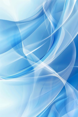 Elegant Sky Blue Abstract Background with Curved Linesの素材