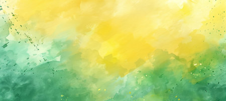 Delicate Watercolor with Yellow and Green Accentsの素材
