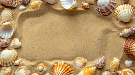 Golden Sands & Seashells, Summer Frame Compositionの素材