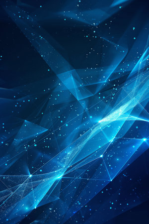 Futuristic Design, Dark Blue Background with Light Effectsの素材
