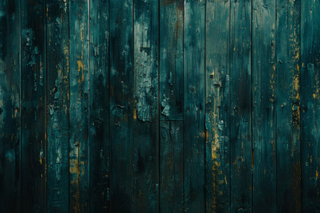 Vintage Teal Paint Texture on Old Wooden Wallの素材