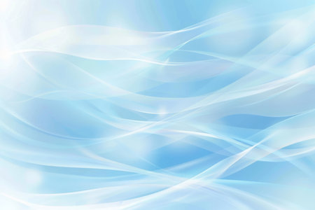 Elegant Sky Blue Abstract Background with Curved Linesの素材