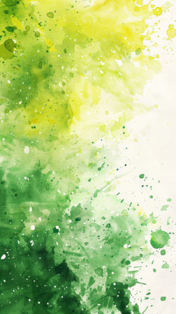 Soft Pastel Watercolor Splash, Abstract Green & Yellow Textureの素材