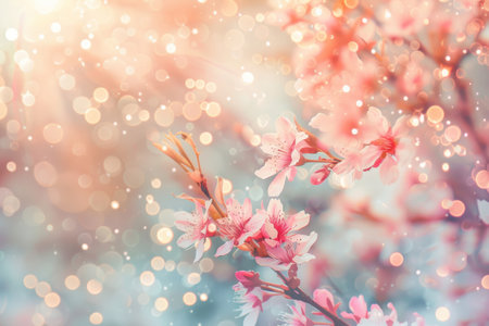 Soft Spring Glow, Pink Blossoms and Bokeh Delightの素材