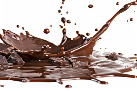 Gourmet Chocolate Splash, Isolated on Whiteの素材