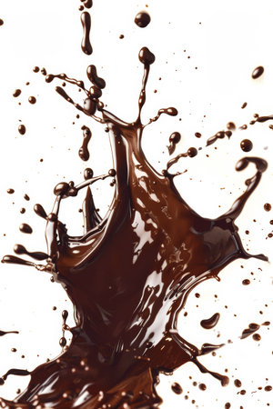 Gourmet Chocolate Splash, Isolated on Whiteの素材