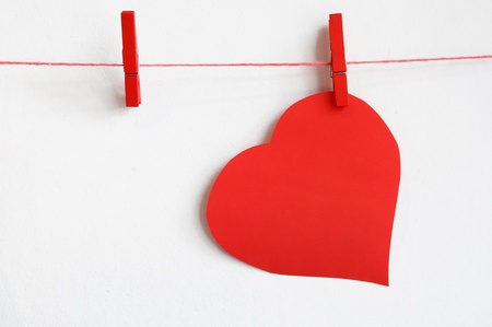 red heart on lineの写真素材