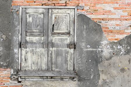 old Shutters and Brick Wall の写真素材