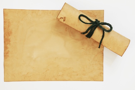 old rolled paper and sheet の写真素材